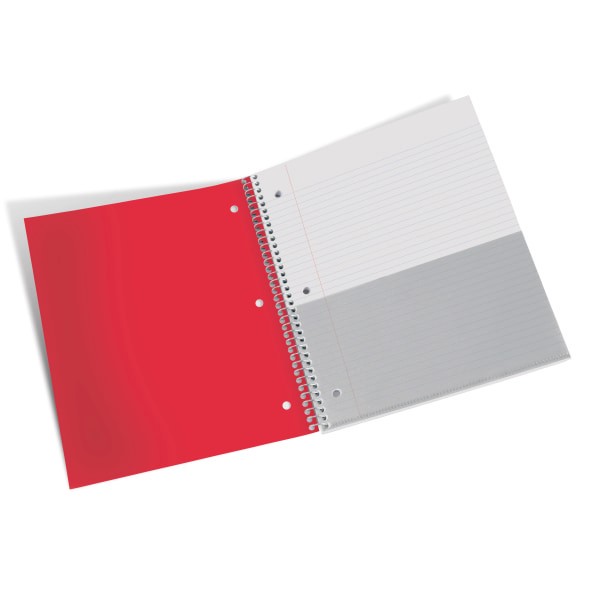 slide 4 of 4, Office Depot Brand Stellar Poly Notebook, 8 1/2" X 11", 1 Subject, College Ruled, 200 Pages (100 Sheets), Red, 100 ct