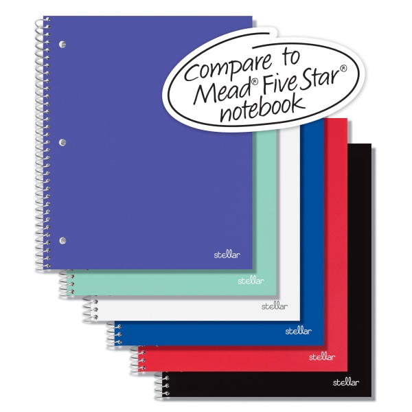 slide 2 of 10, Office Depot Brand Stellar Poly Notebook, 8 1/2'' X 11'', 1 Subject, Quadrille Ruled, Assorted Colors (No Color Choice), 100 Sheets, 100 ct