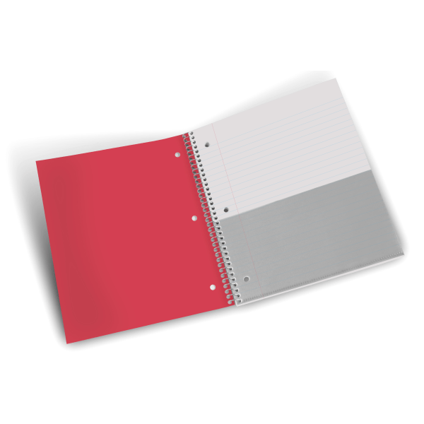 slide 4 of 4, Office Depot Brand Stellar Poly Notebook, 8" X 10-1/2", 1 Subject, Wide Ruled, 200 Pages (100 Sheets), Red, 100 ct