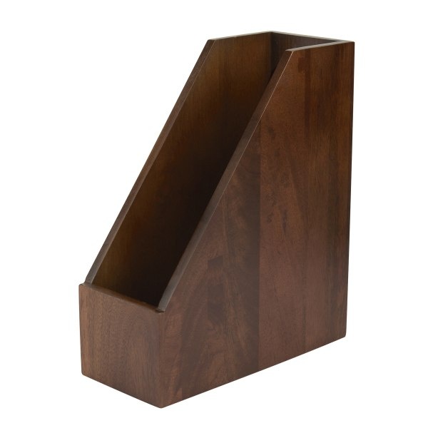 slide 2 of 4, Realspace Wooden Magazine File, 11-3/4"H X 4-1/4"W X 10"D, Walnut, 1 ct