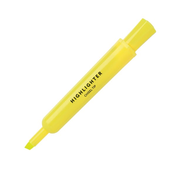 slide 4 of 4, Office Depot Brand Chisel-Tip Highlighter, Fluorescent Yellow, Pack Of 12, 12 ct
