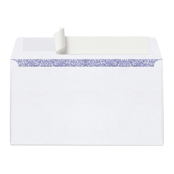 slide 4 of 4, Office Depot Brand Clean Seal Security Envelopes, #6 3/4, White, 100 ct