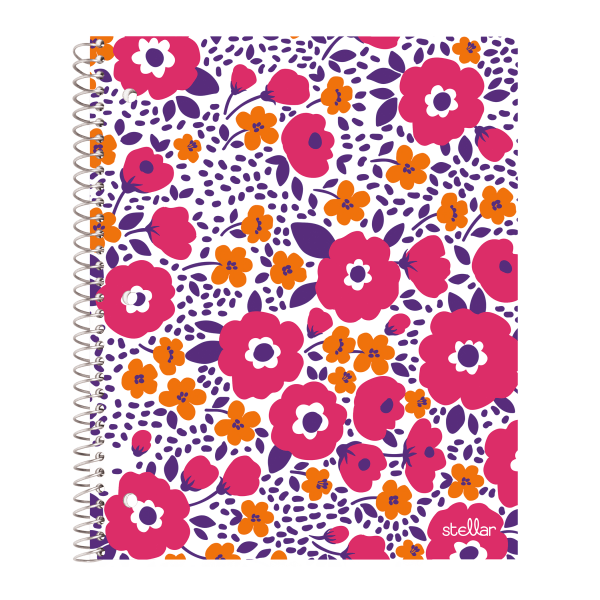 slide 2 of 2, Office Depot Brand Stellar Poly Notebook, 8'' X 10-1/2'', 1 Subject, Wide Ruled, 160 Pages (80 Sheets), Daisy, 80 ct