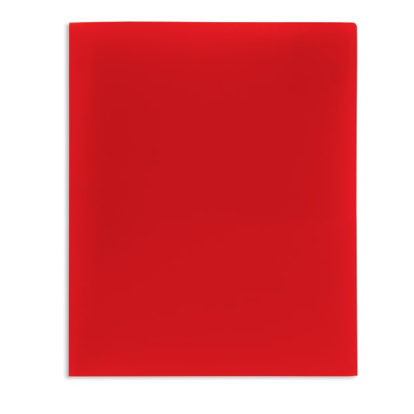 slide 2 of 2, Office Depot Brand School-Grade 2-Pocket Poly Folder, Letter Size, Red, 1 ct