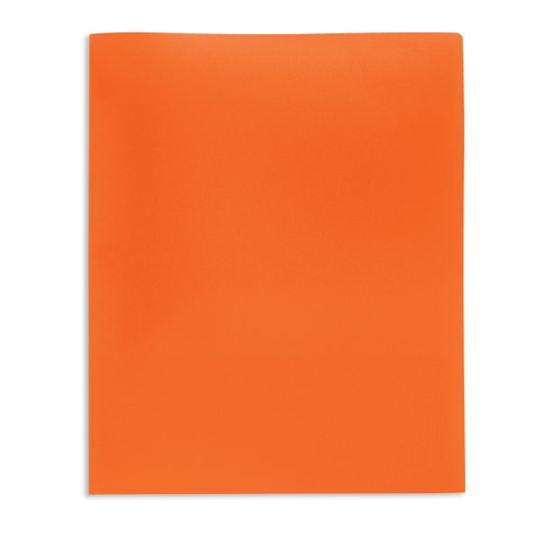 slide 2 of 2, Office Depot Brand 2-Pocket Poly Folder, Letter Size, Orange, 1 ct
