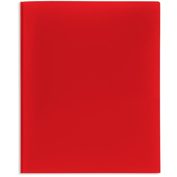 slide 2 of 4, Office Depot Brand 2-Pocket Poly Folder With Prongs, Letter Size, Red, 1 ct