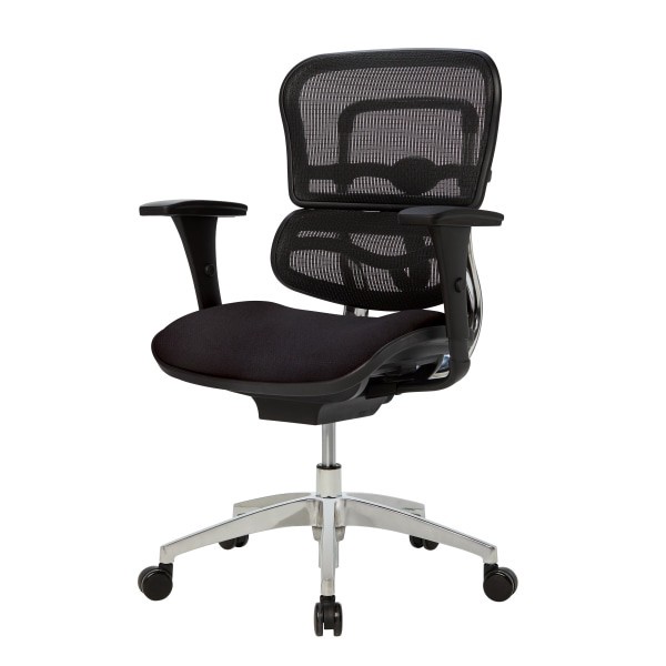 slide 7 of 9, WORKPRO 12000 Series Ergonomic Mesh/Fabric Mid-Back Chair, Black/Black, 1 ct