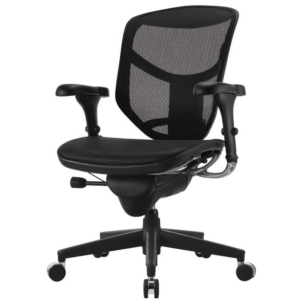 slide 7 of 8, WORKPRO Quantum 9000 Series Ergonomic Mesh/Mesh Mid-Back Chair, Black/Black, 1 ct