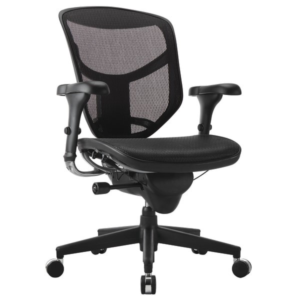 slide 3 of 8, WORKPRO Quantum 9000 Series Ergonomic Mesh/Mesh Mid-Back Chair, Black/Black, 1 ct