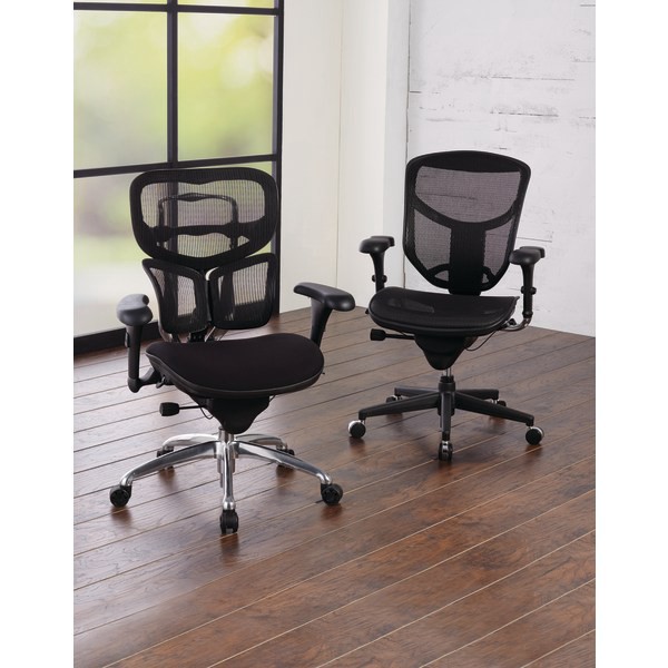 slide 5 of 8, WORKPRO Quantum 9000 Series Ergonomic Mesh/Mesh Mid-Back Chair, Black/Black, 1 ct