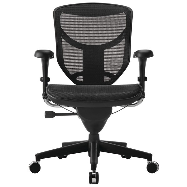 slide 4 of 8, WORKPRO Quantum 9000 Series Ergonomic Mesh/Mesh Mid-Back Chair, Black/Black, 1 ct