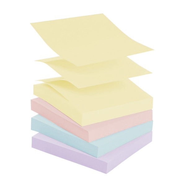 slide 4 of 4, Office Depot Brand Pop Up Sticky Notes, 3'' X 3'', Assorted Pastel Colors, 100 Sheets Per Pad, Pack Of 12, 12 ct