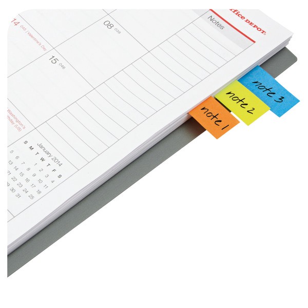 slide 3 of 3, Office Depot Brand Page Markers - Assorted Bold Colors, 500 ct; 1/2 in x 1 3/4 in