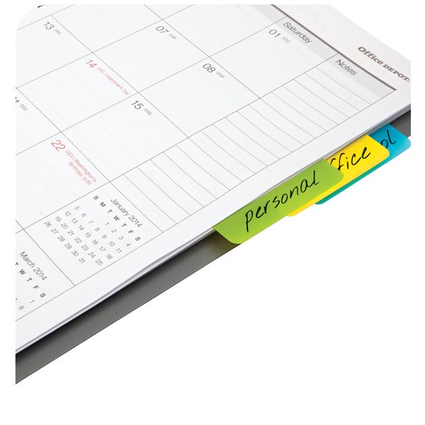 slide 2 of 3, Office Depot Brand Filing Tabs, 2'', Assorted Colors, Pack Of 24, 24 ct