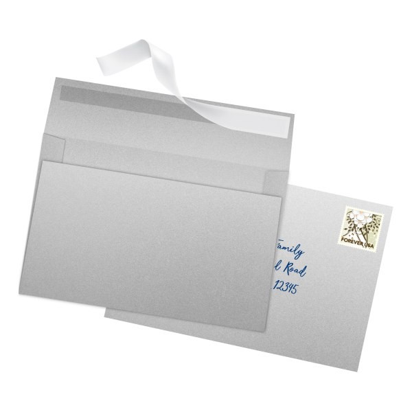 slide 4 of 5, Office Depot Brand Clean Seal Greeting Card Envelopes, A9, 5-3/4'' X 8-3/4'', Silver Pearl, Box Of 25 Envelopes, 25 ct