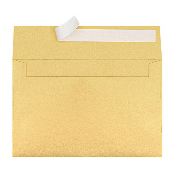 slide 2 of 5, Office Depot Brand Clean Seal Greeting Card Envelopes, A9, 5-3/4'' X 8-3/4'', Gold Pearl, Box Of 25 Envelopes, 25 ct