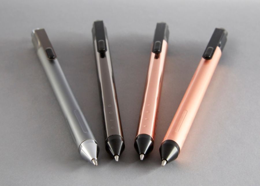 slide 3 of 6, TUL Fine Writing Solid Metal Barrel Ballpoint Pen With 2 Refills, Medium Point, Rose Gold Barrel, Black/Blue Ink, 1.0 mm, 1 ct