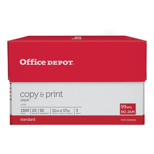 slide 2 of 4, Office Depot Copy And Print Paper, Ledger Size, 104 (Us)/92 (Euro) (U.S.) Brightness, 3 ct