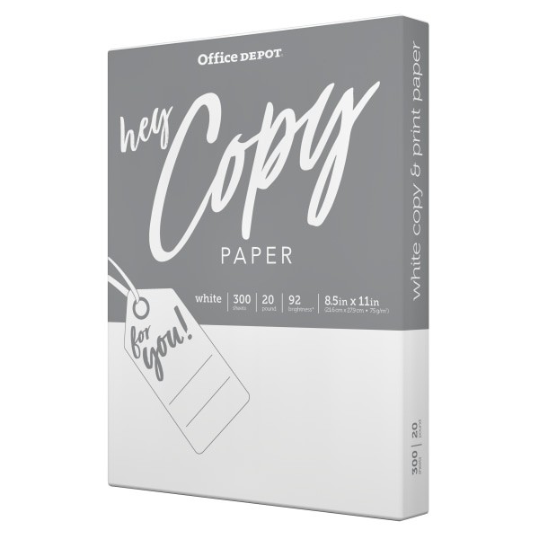 slide 3 of 3, Office Depot School Copy And Print Paper, Letter Size, 104 (Euro)/92 (Us) (U.S.) Brightness, 300 ct; 8 1/2 in x 11 in; 20 lb