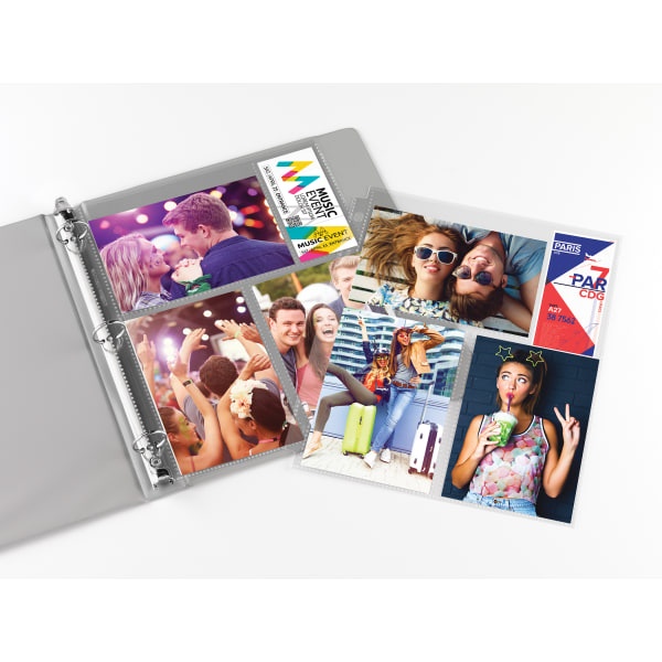 slide 2 of 2, Office Depot Brand Photo Binder Pages, 4'' X 6'', Multi Direction, Clear, Pack Of 10, 10 ct