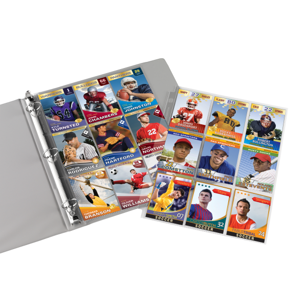 slide 2 of 2, Office Depot Brand Trading Card Binder Pages, 8-1/2'' X 11'', Clear, Pack Of 10, 10 ct