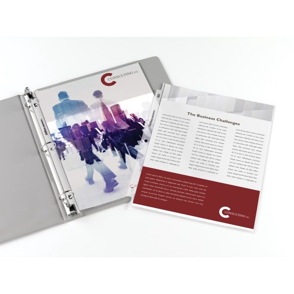 slide 2 of 3, Office Depot Brand Top-Loading Sheet Protectors, Standard Weight, Non-Glare, Box Of 100, 100 ct