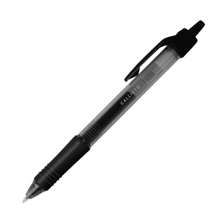 slide 2 of 2, Office Depot Callisto Retractable Gel Ink Pens, Medium Point, Black Barrel, Black Ink, 12 ct; 0.5 mm