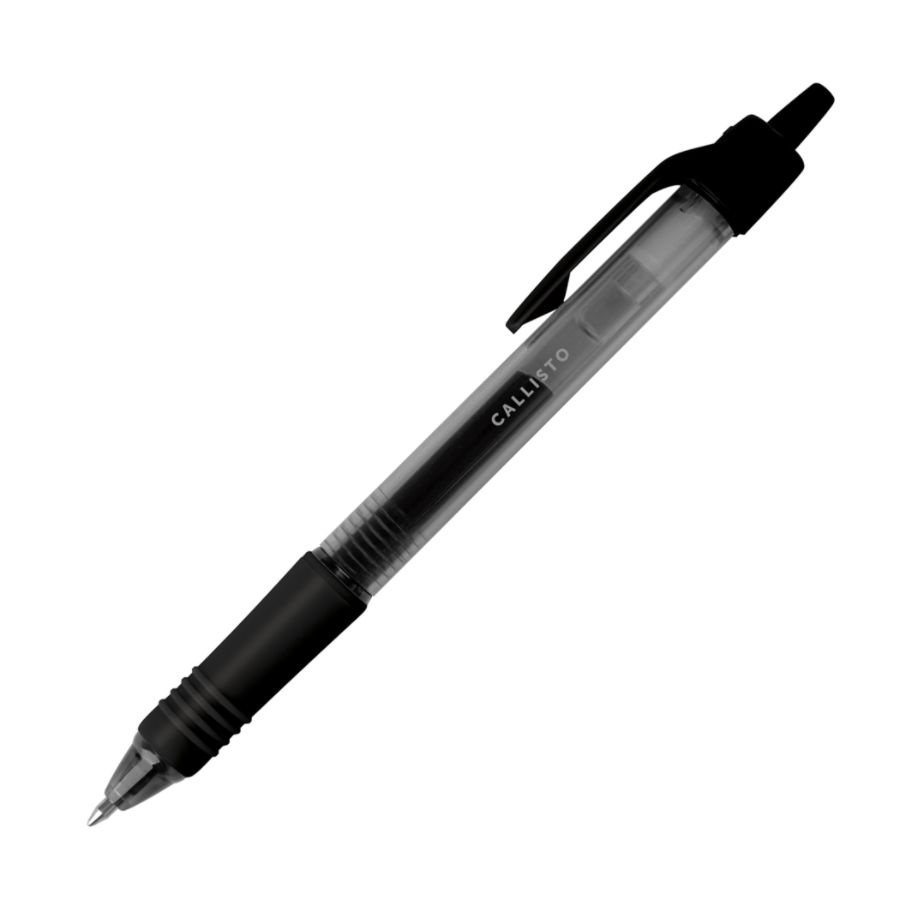 slide 2 of 2, Office Depot Callisto Retractable Gel Ink Pens, Medium Point, Black Barrel, Black Ink, 12 ct; 0.7 mm