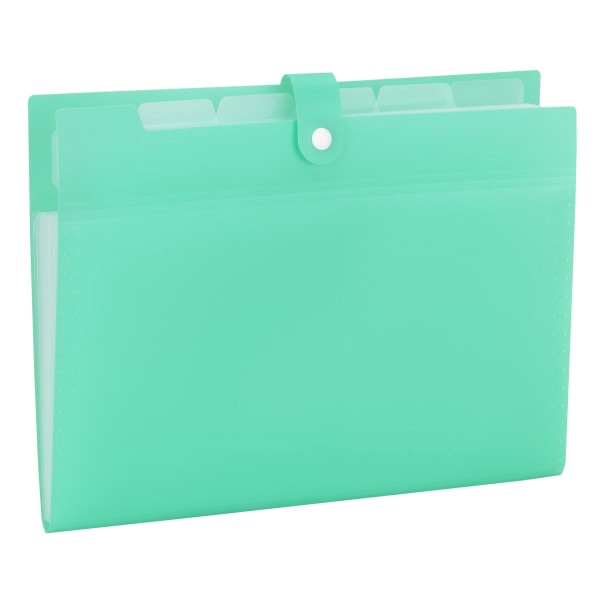 slide 3 of 3, Office Depot Brand 5-Pocket Polypropylene File Folder, 3'' Expansion, Letter Size, Aqua, 1 ct