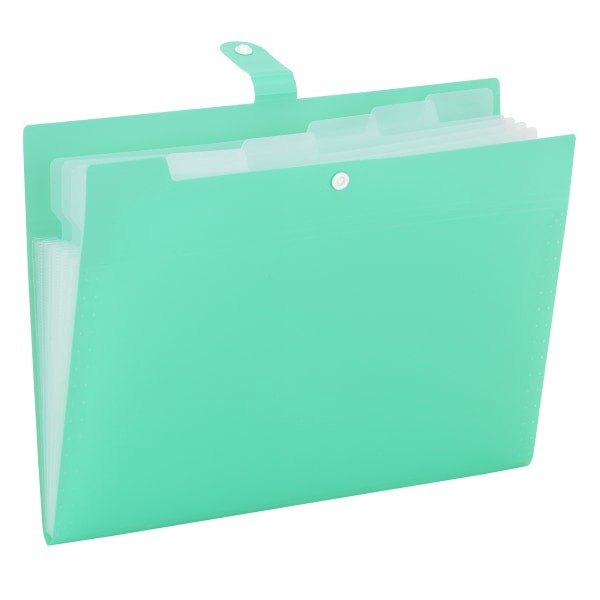 slide 2 of 3, Office Depot Brand 5-Pocket Polypropylene File Folder, 3'' Expansion, Letter Size, Aqua, 1 ct