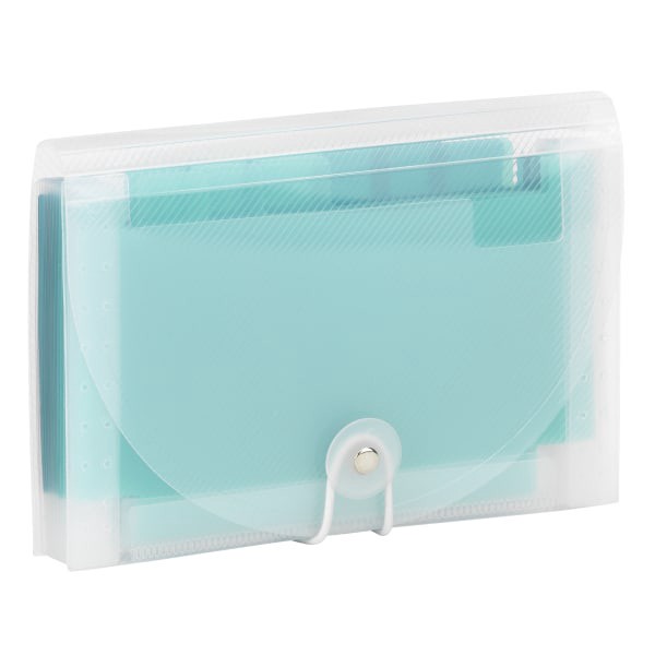 slide 2 of 3, Office Depot Brand Polypropylene Accordion Expanding File, 13 Pocket, 6'' Expansion, Coupon Size, Teal, 1 ct