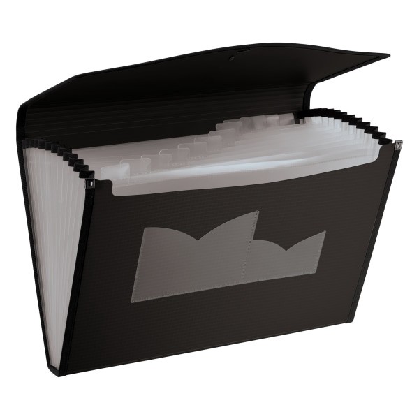 slide 4 of 4, Office Depot Brand 13-Pocket Expanding File, 3-1/2'' Expansion, Legal Size, Black, 1 ct