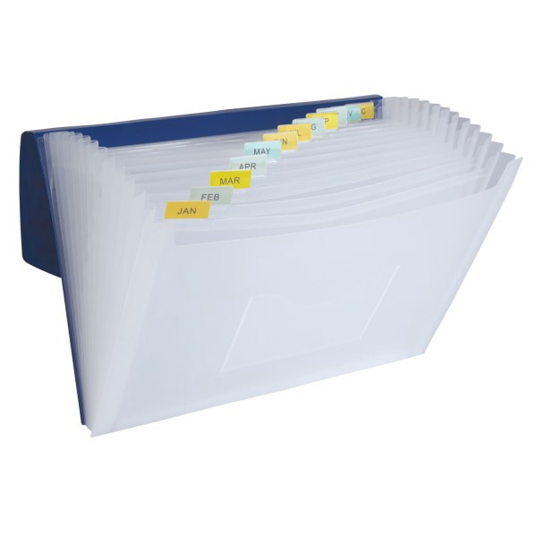 slide 2 of 2, Office Depot Brand Twin-Tone Poly Expanding File, 7'' Expansion, Letter Size, Clear/Blue, 1 ct