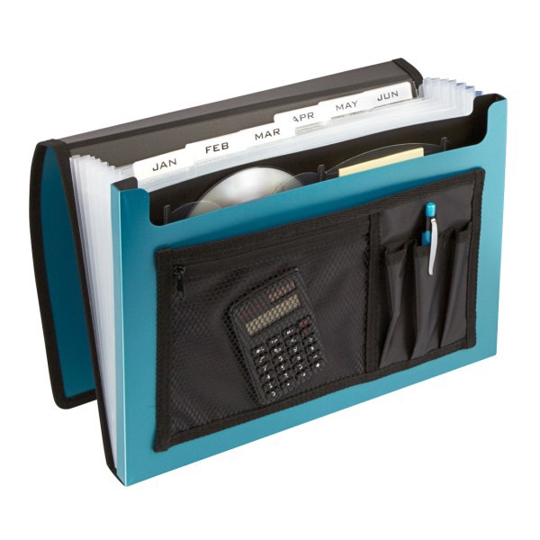 slide 3 of 3, Office Depot Brand 7-Pocket Poly Expanding File, 6'' Expansion, Letter Size, Blue, 1 ct