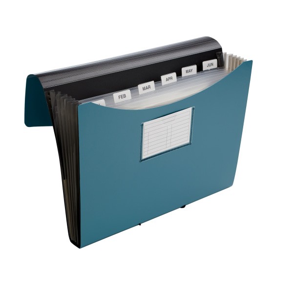 slide 2 of 2, Office Depot Brand Poly 13-Pocket File, 5-1/2'' Expansion, Letter Size, Blue, 1 ct