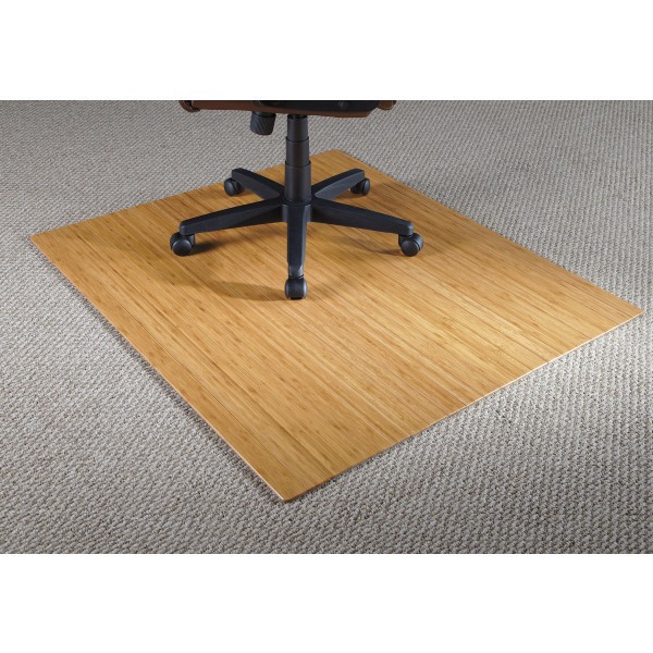 slide 2 of 5, Realspace Bamboo Roll-Up Chair Mat, 48'' X 52'', Natural, 48 in