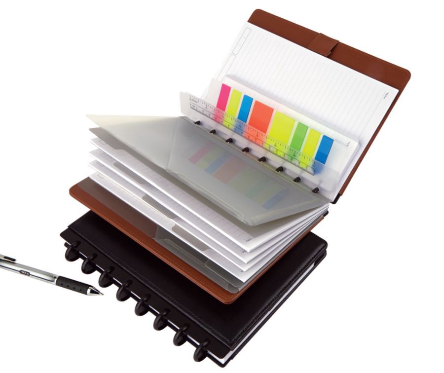 slide 3 of 3, TUL Custom Note-Taking System Discbound Pocket Dividers, Junior Size, Gray, 2 ct