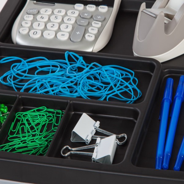 slide 4 of 5, Office Depot Brand Plastic Storage Cart, 4 Drawers, Black, 26 7/16 in x 12 1/16 in x 14 1/4 in