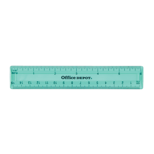 slide 3 of 4, Office Depot Brand Plastic Ruler, 6'', Assorted Colors (No Color Choice), 1 ct