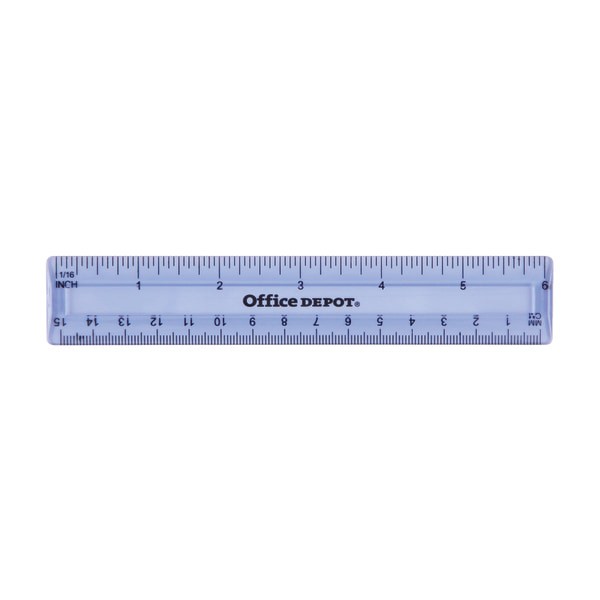 slide 2 of 4, Office Depot Brand Plastic Ruler, 6'', Assorted Colors (No Color Choice), 1 ct