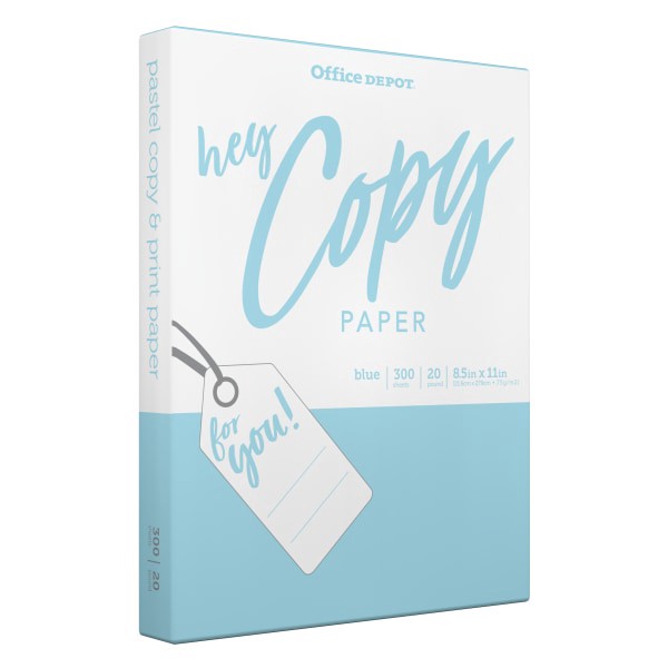 slide 2 of 3, Office Depot School Copy Paper, Letter Size, Blue, 300 ct; 8 1/2 in x 11 in; 20 lb