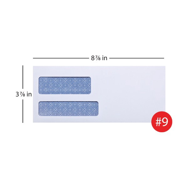 slide 3 of 4, Office Depot Brand 100% Recycled Lift & Press Premium Double-Window Envelopes, #9 White, 500 ct; 3 7/8 in x 8 7/8 in