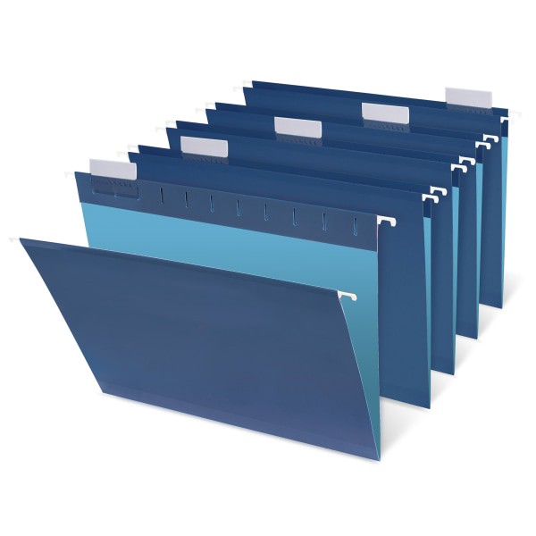 slide 2 of 3, Office Depot Brand 2-Tone Hanging File Folders, Letter Size, Navy, Folders, 25 ct