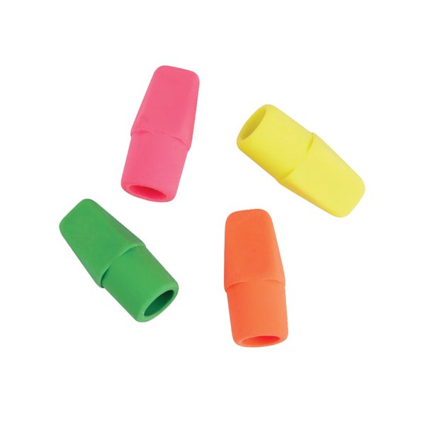slide 2 of 2, Office Depot Brand Neon Eraser Caps, Assorted Colors, Pack Of 12, 12 ct