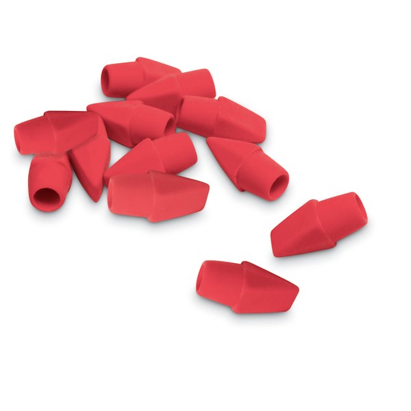 slide 2 of 4, Office Depot Brand Eraser Caps, Red, Pack Of 12 Eraser Caps, 12 ct