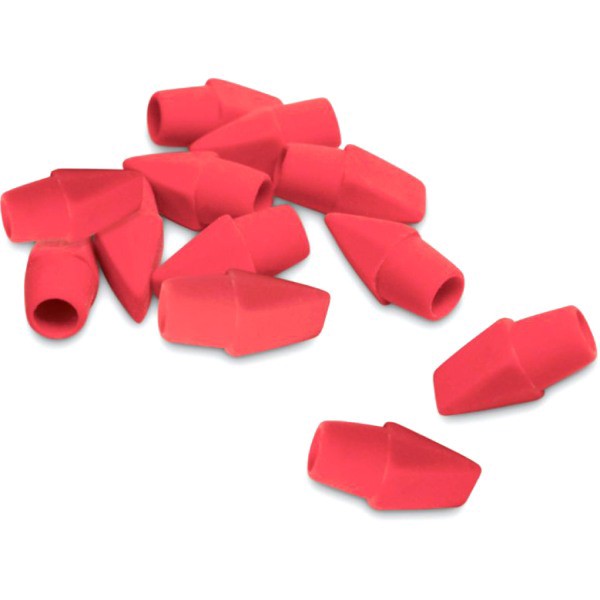 slide 4 of 4, Office Depot Brand Eraser Caps, Red, Pack Of 12 Eraser Caps, 12 ct
