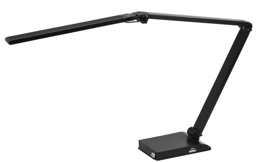 slide 3 of 6, Realspace Extendable Z-Bar Led Task Lamp With Usb Charging Port, 25''H, Black, 1 ct