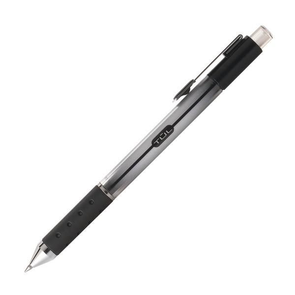 slide 2 of 2, TUL Retractable Gel Pens, Fine Point, Silver Barrel, Black Ink, Pack Of 4 Pens, 4 ct