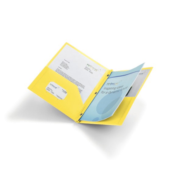 slide 3 of 4, Office Depot Brand 2-Pocket School-Grade Poly Folder With Prongs, Letter Size, Yellow, 1 ct