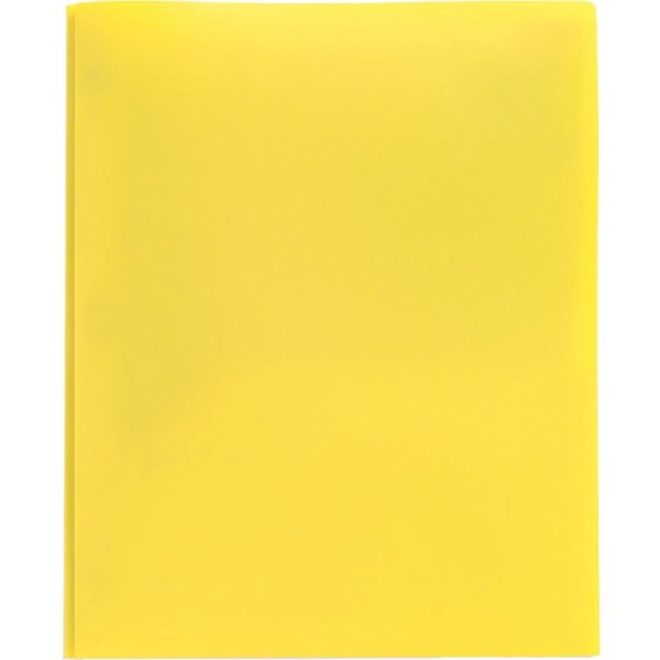 slide 4 of 4, Office Depot Brand 2-Pocket School-Grade Poly Folder With Prongs, Letter Size, Yellow, 1 ct